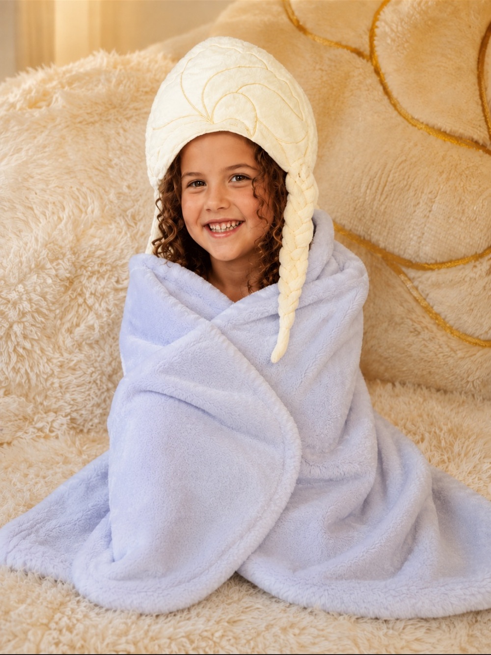 Disney Frozen Elsa Hooded Plush Blanket Kids Cozy Wrap